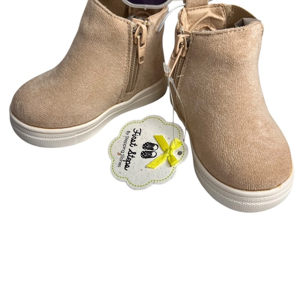 First Steps, Baby Shoes Boots, Chelsea Pull On/Zip Elastic Ankle Tan - Picture 6 of 6